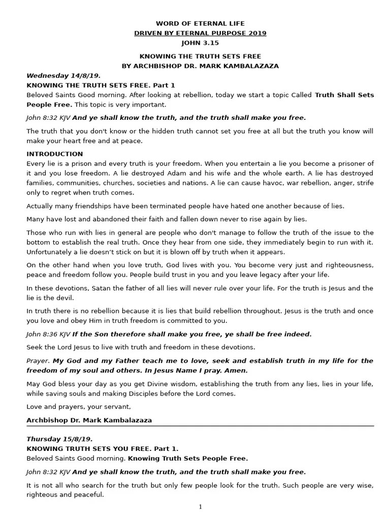 34 Knowing The Truth Sets You Free PDF Jesus God The Father