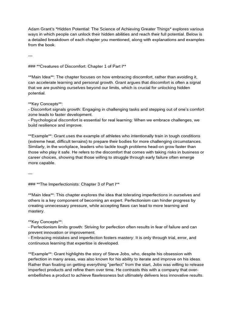 Unlocking Hidden Potential By Adam Grant Pdf Psychological