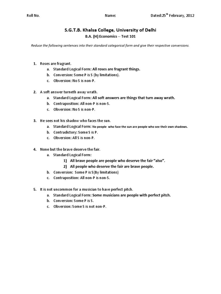 Reduction to Standard Logical Form Cognitive Science Psychology