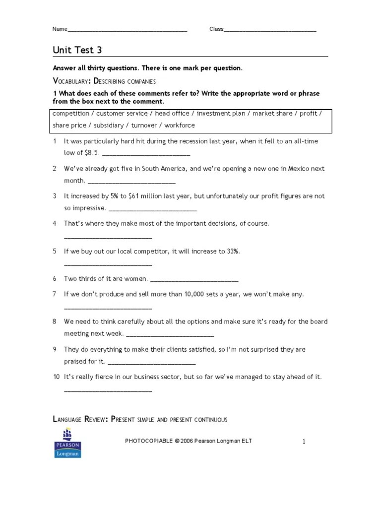 Unit Test 3 PDF Languages Business