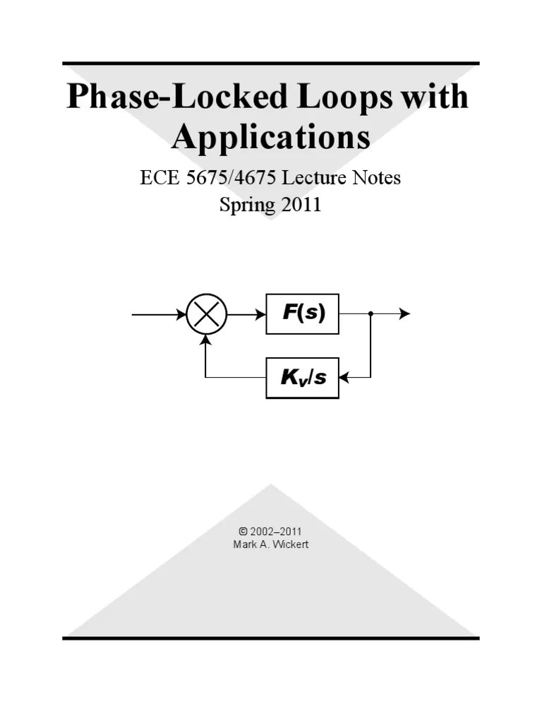 PhaseLocked Loops With Applications ECE 5675/4675 Lecture Notes