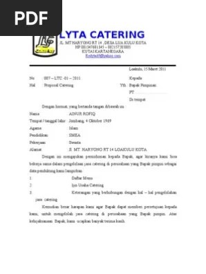 Dari beberapa contoh surat penawaran jasa di bawah ini, dapat disimpulkan bahwa surat penawaran produk barang dan jasa sebenarnya tidak jauh berbeda. Contoh Surat Kontrak Kerjasama Catering Dengan Perusahaan ...