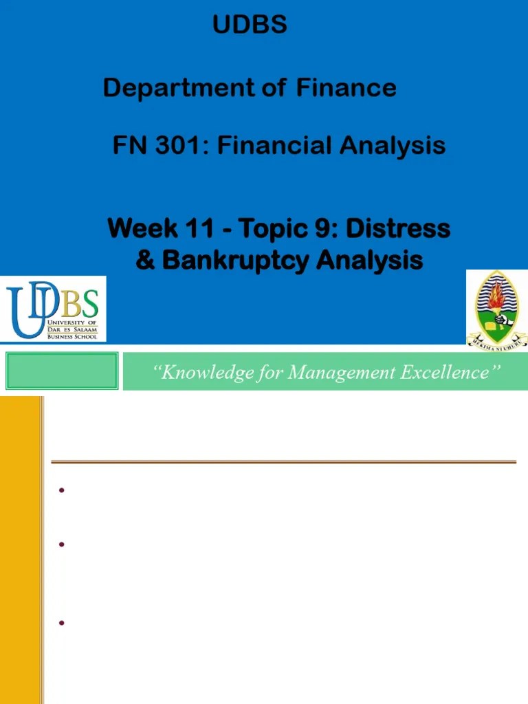 Analyzing Financial Distress And Bankruptcy Pdf Bankruptcy