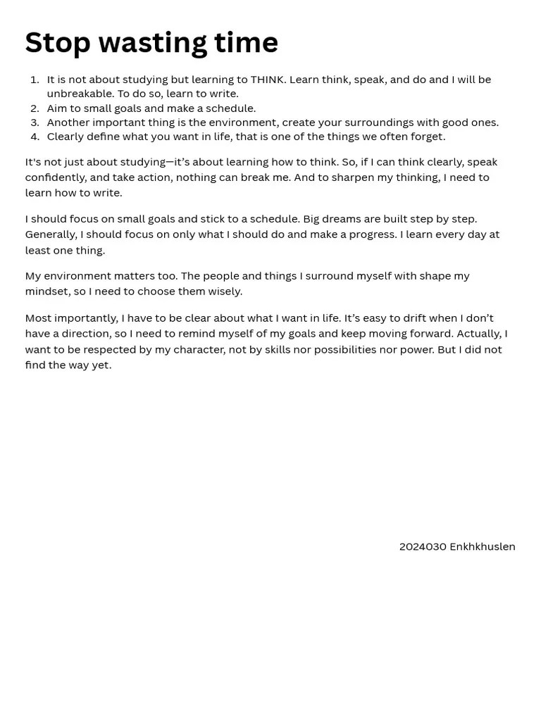 Stop Wasting Time A Guide to Focus PDF