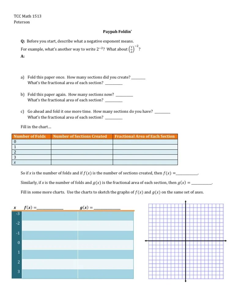 Paper Folding Exponential Functions