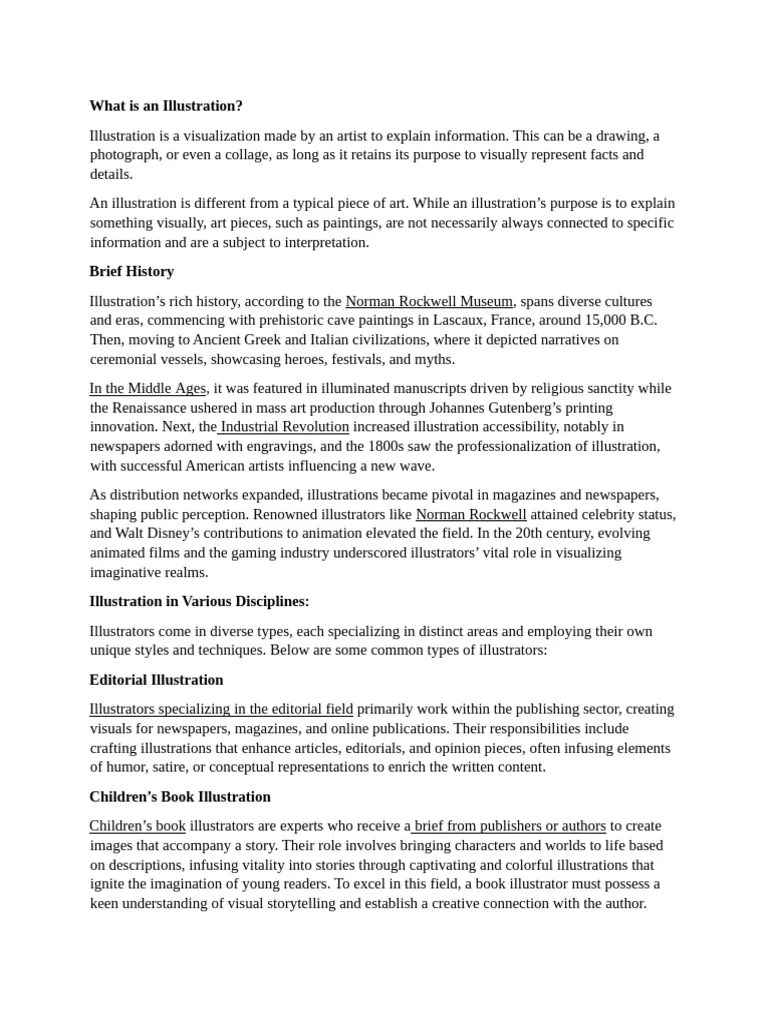 Understanding Illustration Types Techniques Pdf Drawing Learning