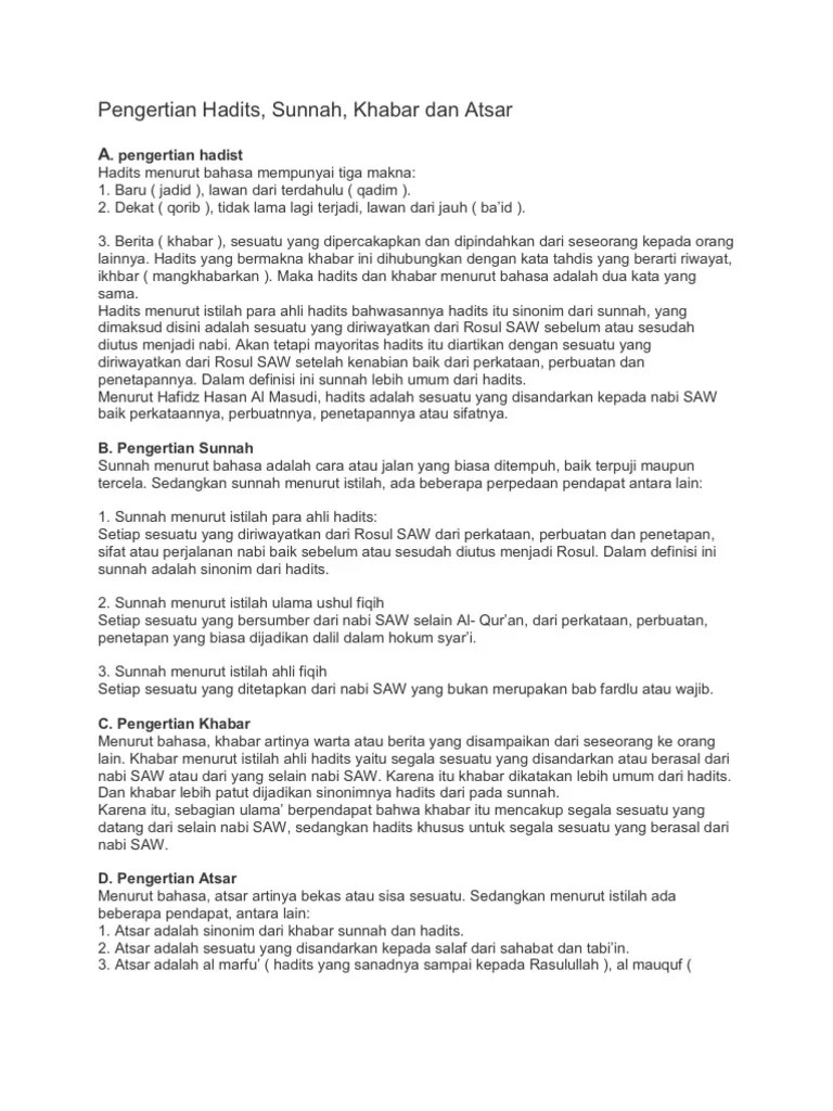 Contoh Hadits Nabawi Beserta Artinya – Dengan