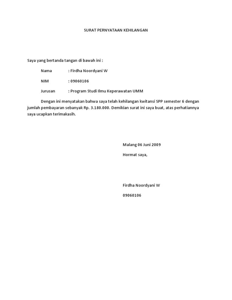 Contoh surat pernyataan keaslian skripsi tugas akhir surat pernyataan. Contoh Surat Pernyataan Kehilangan Kwitansi Pembayaran Kumpulan Contoh Surat Dan Soal Terlengkap