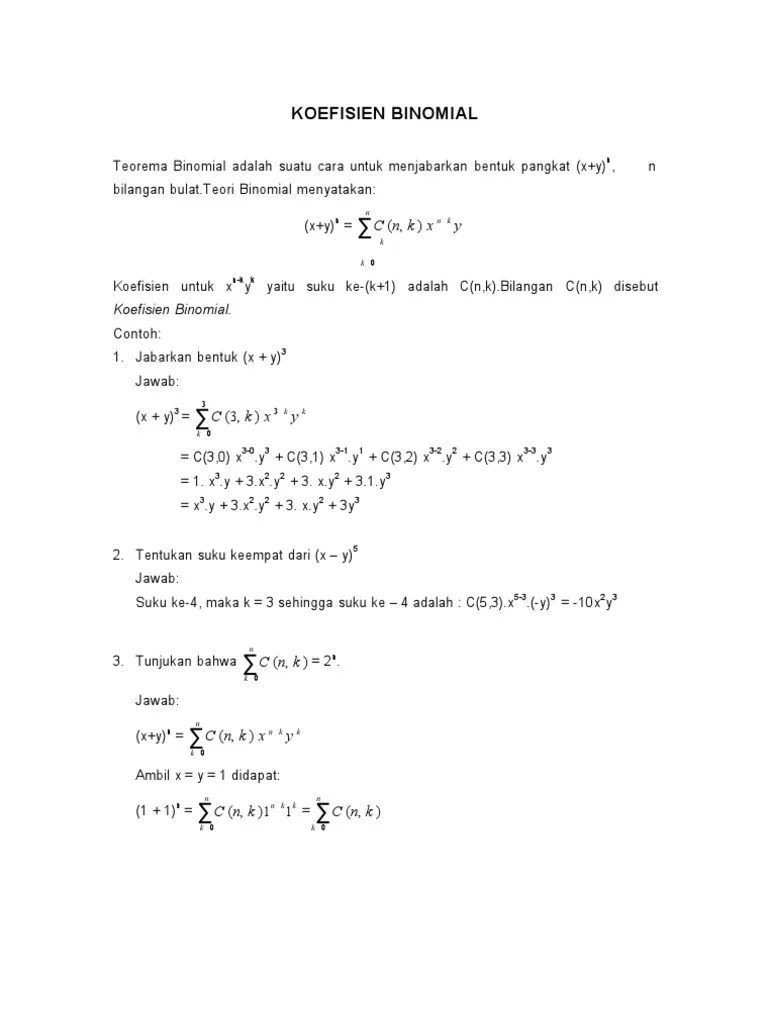 Koefisien Binomial | PDF