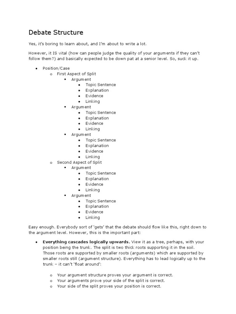 Debate Structure Argument Nihilism