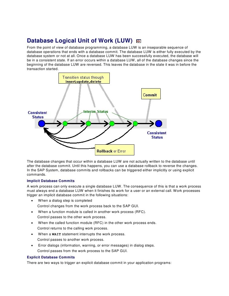 SAP LUW Subroutine Database Transaction Free 30day Trial Scribd