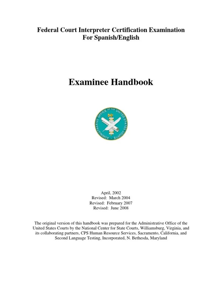 Federal Court Interpreter Certification Program Language