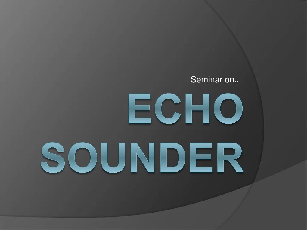 Echo Sounder PDF Applied And Interdisciplinary Physics Science