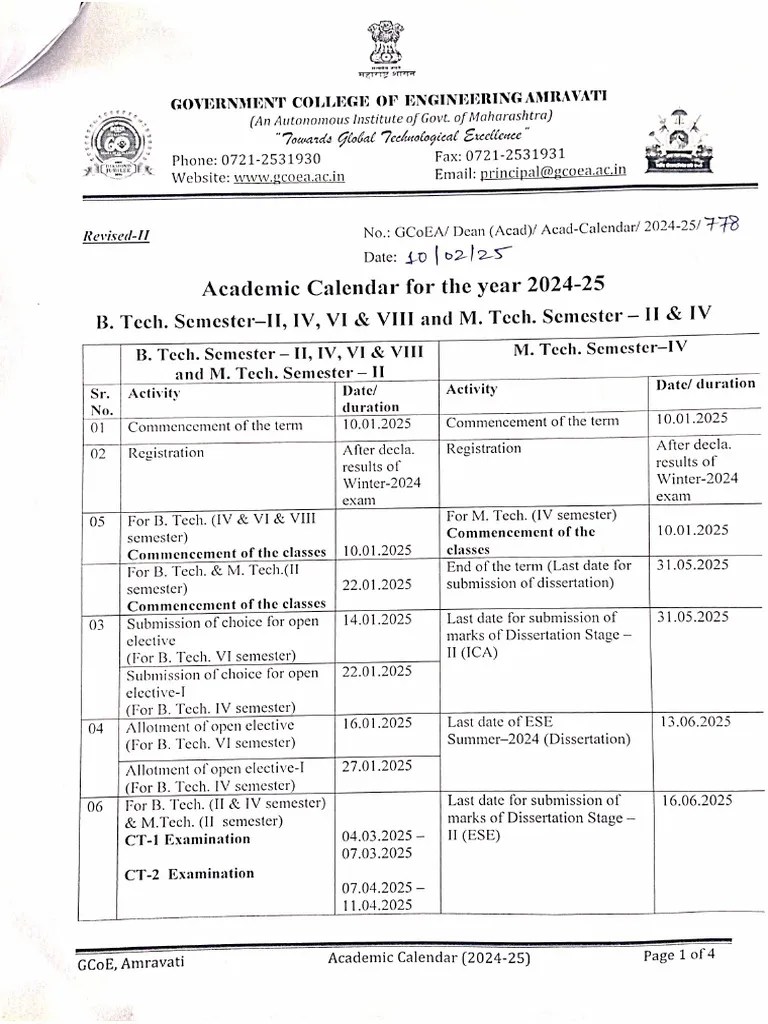 Academic Calendar 2425 PDF
