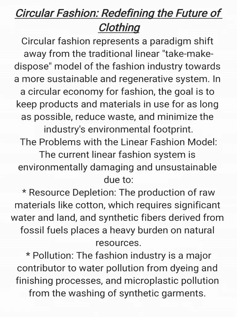 Circular Fashion Redefining The Future of Clothing PDF