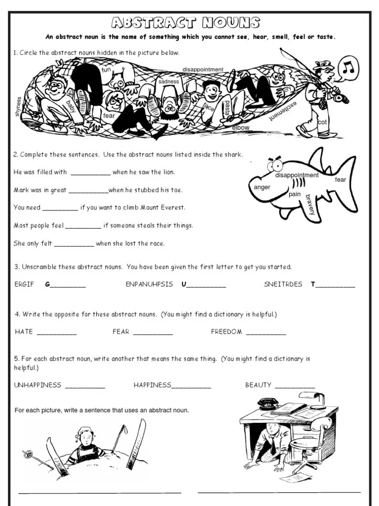 Abstract Nouns Worksheet 1