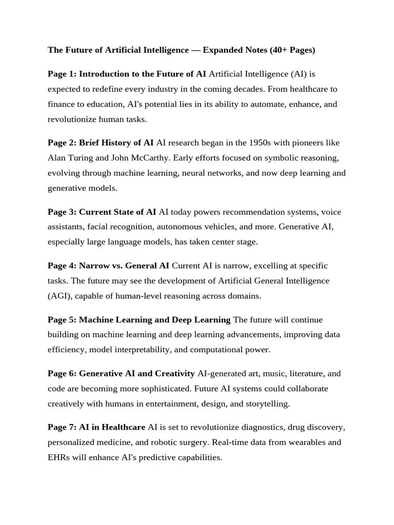 The Future of Artificial Intelligence PDF Artificial Intelligence