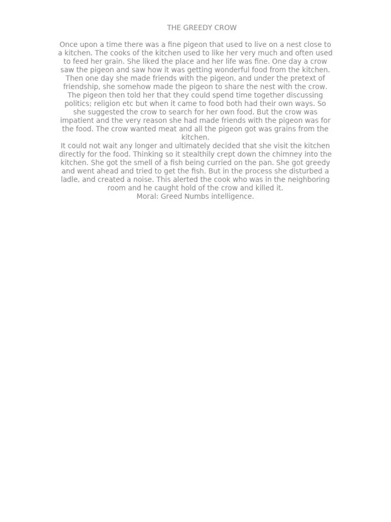 The Greedy Crow's Downfall PDF