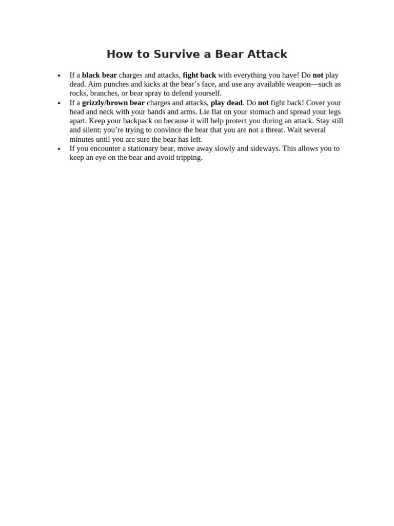 Bear Attack Survival Strategies PDF