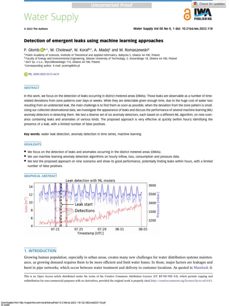 Machine Learning for Leak Detection PDF Applied Mathematics