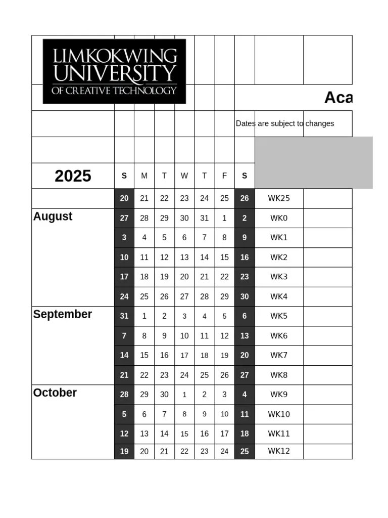Academic Calendar 2025 2026 PDF