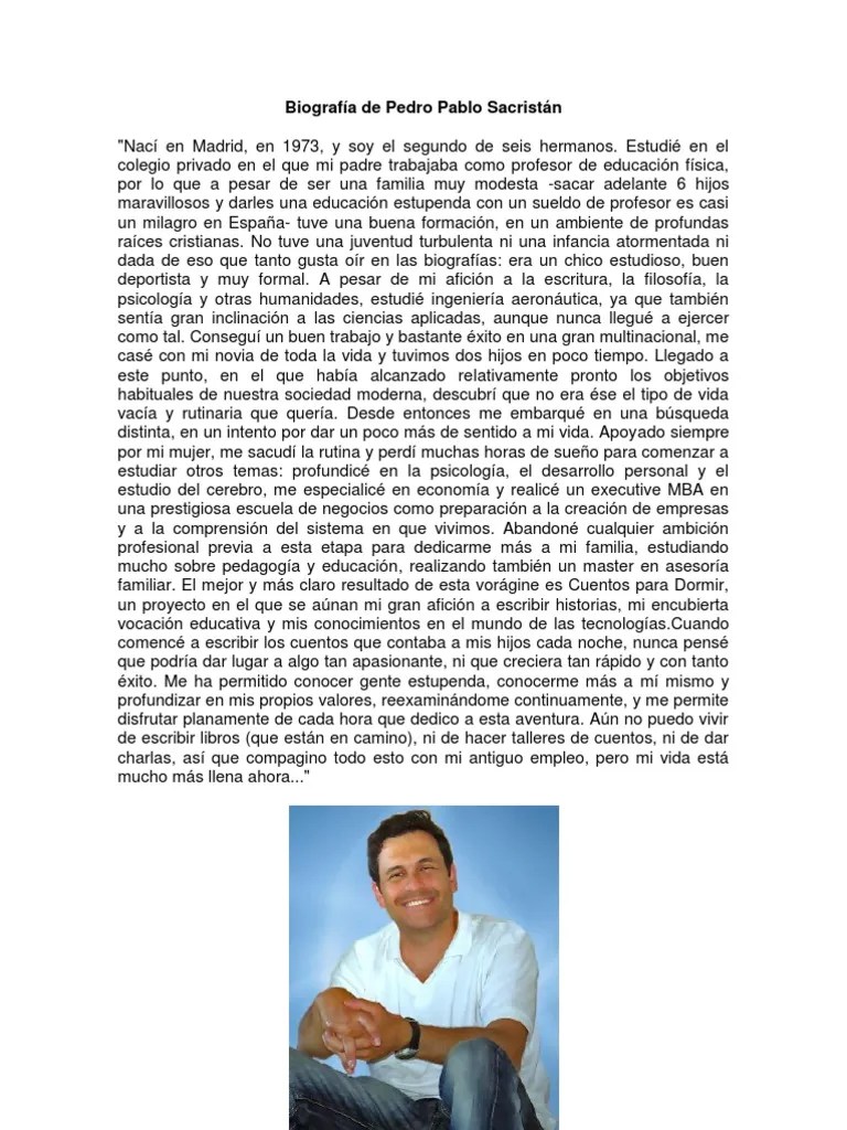 Biografía de Pedro Pablo Sacristán PDF Venezuela Sicología