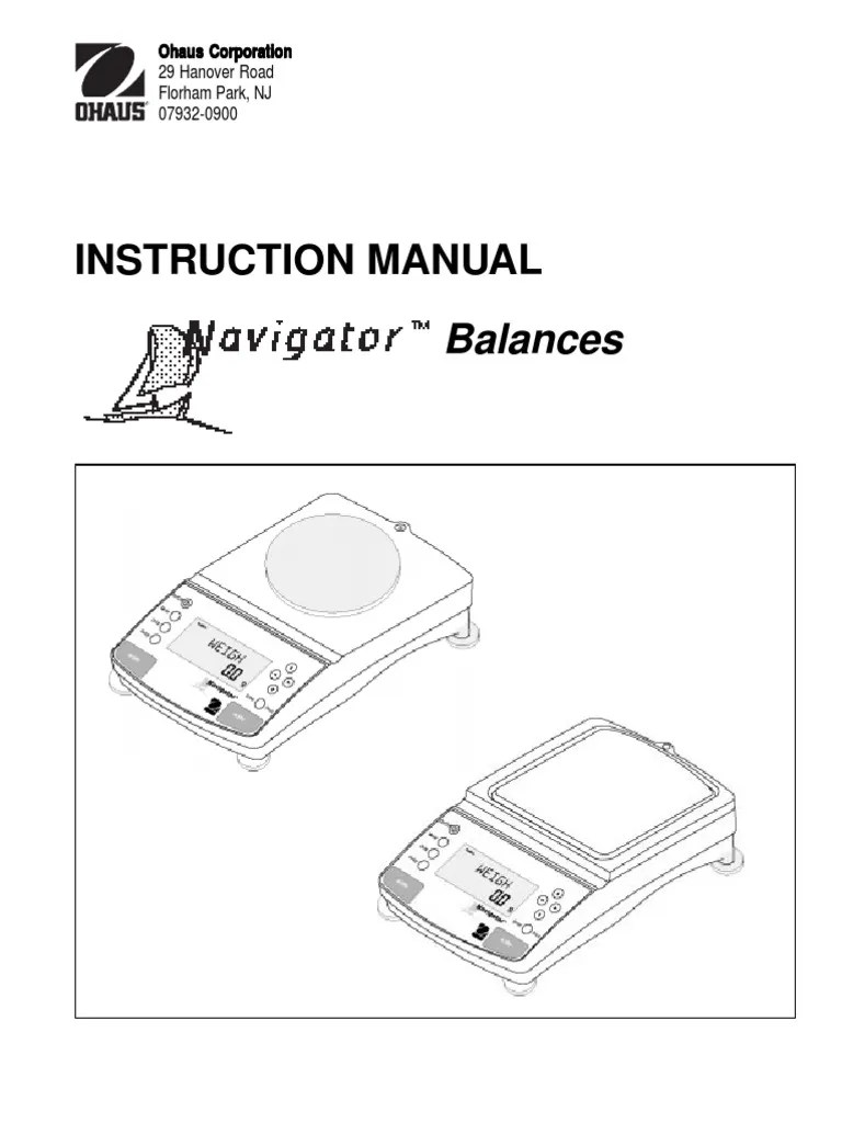 OHAUS Navigator Balance | PDF | Ounce | Calibration