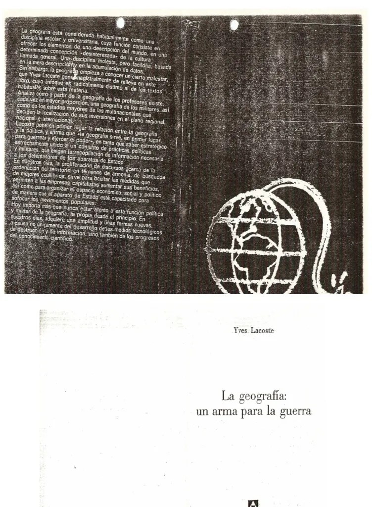 La geografía un arma para la guerra Yves Lacoste