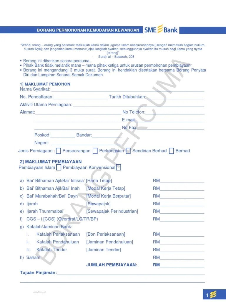Borang Permohonan Pinjaman Perniagaan Cimb Bank