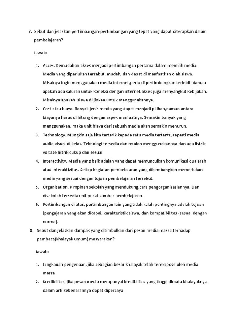 Sebutkan 5 Karakteristik Media Audio Visual Sebutkan