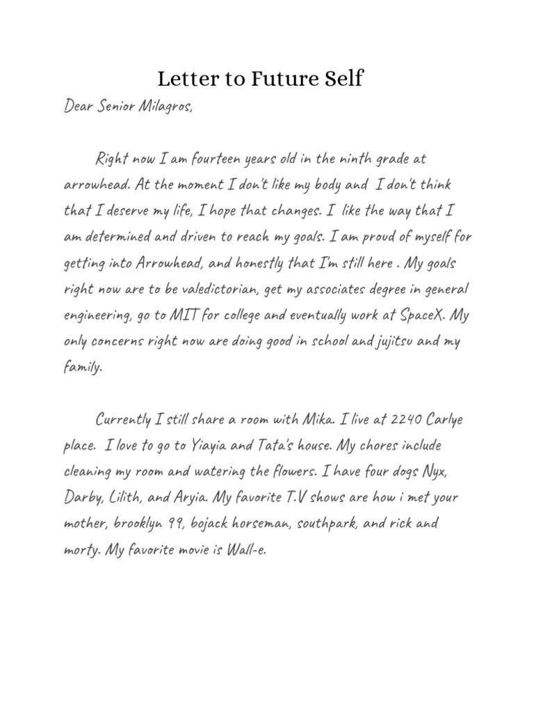 Letter to Future Self PDF