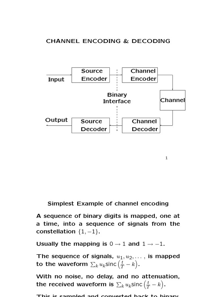 Channel Encoding & Decoding PDF Channel