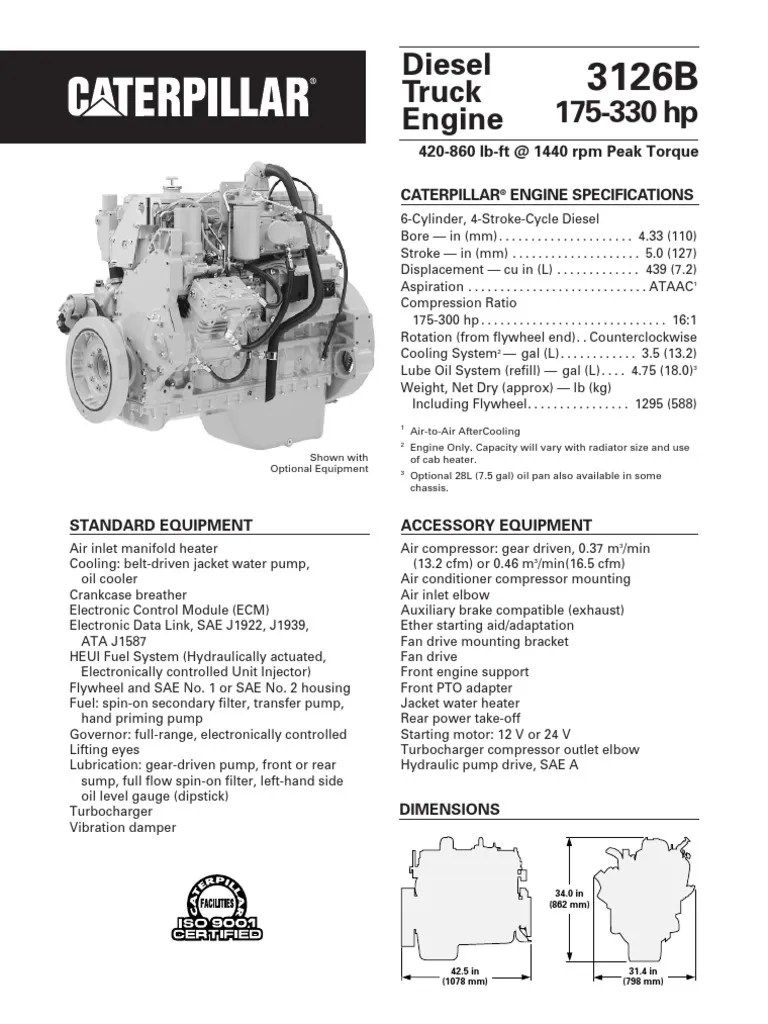 Caterpillar® Engine Specifications | PDF | Horsepower | Transmission
