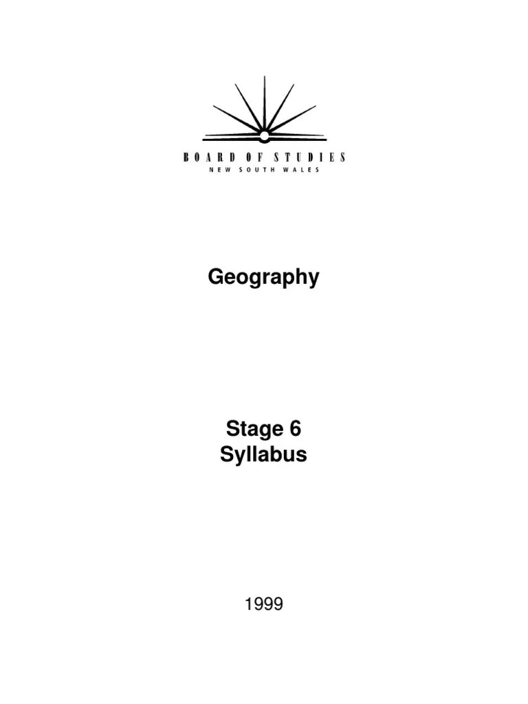 Geography Syllabus Geography Geographic Information System