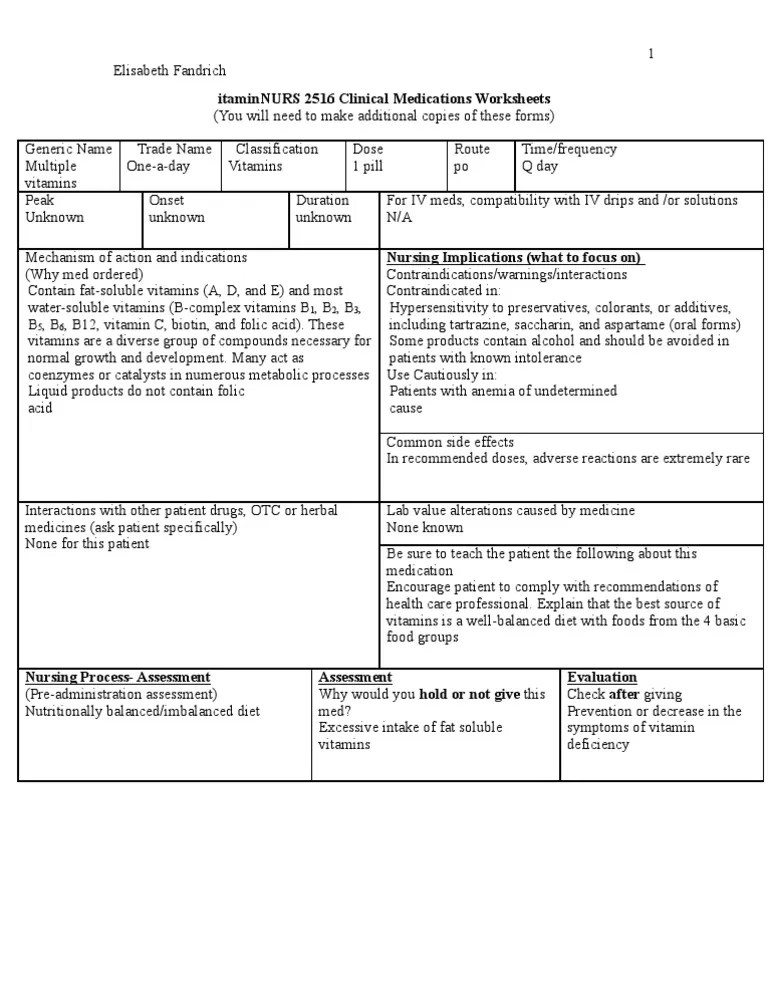 Multivitamin PDF Vitamin Adverse Effect