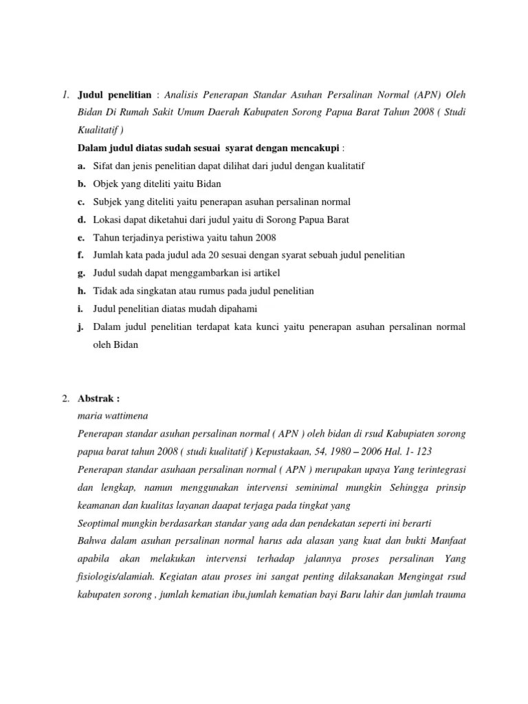 Jurnal Penelitian Dari Linda