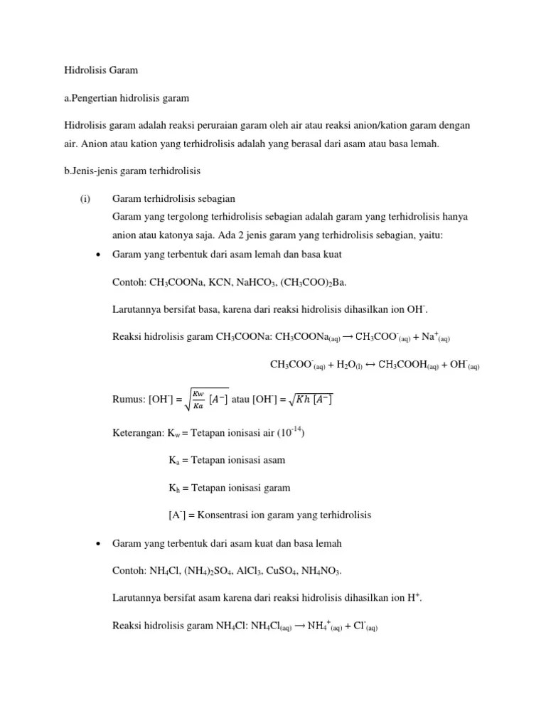 Hidrolisis Garam | PDF