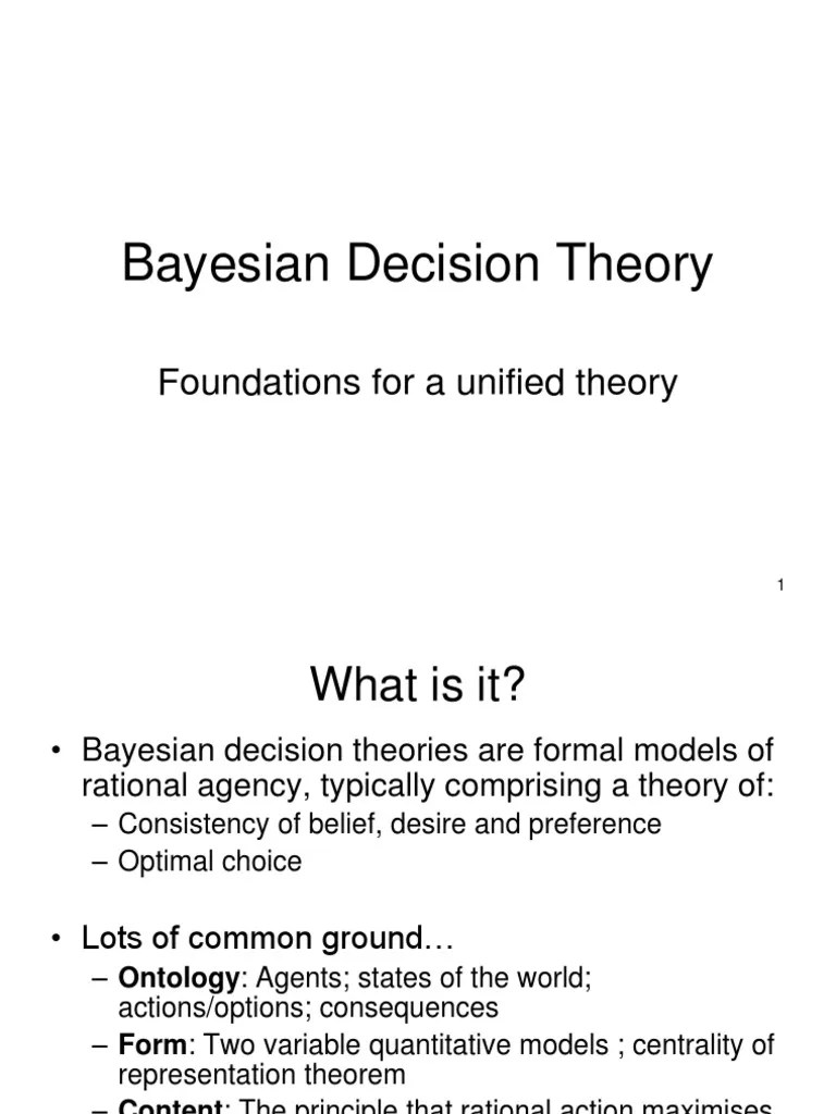 Bayesian Decision Theory Theory Logic