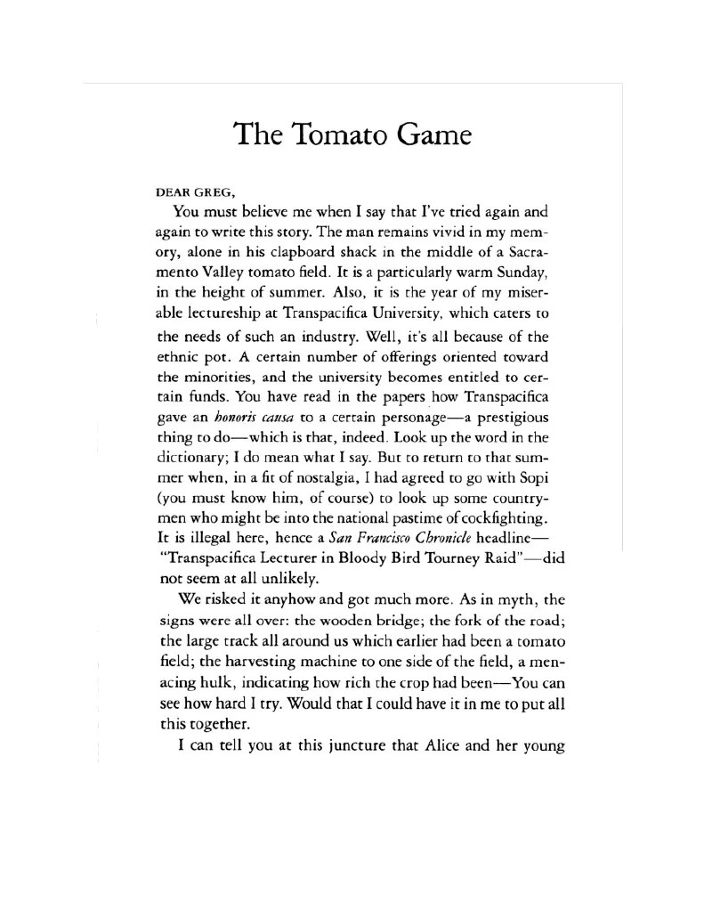 The Tomato Game by N.v.M. Gonzales
