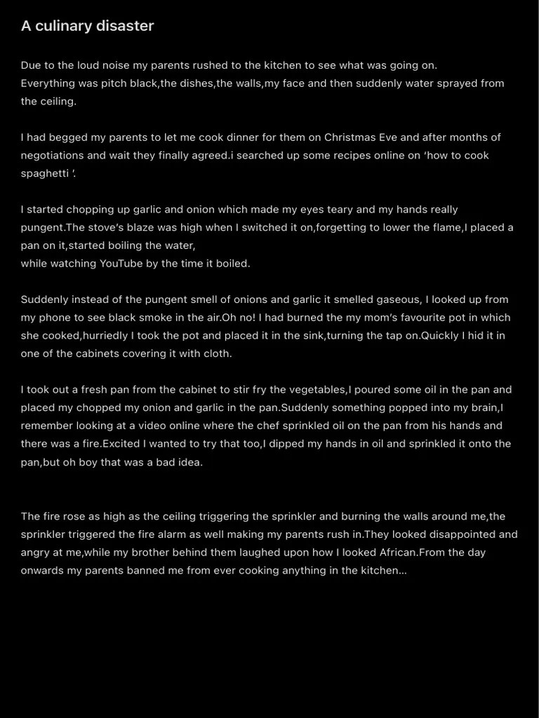 A Culinary Disaster PDF