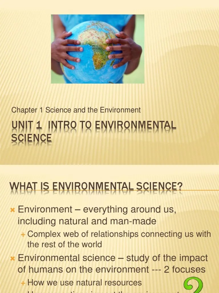 Unit 1 Intro to Environmental Science Natural Environment Resource