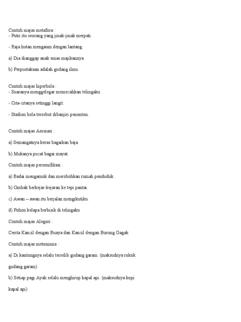 Arti Majas Metafora Dan Contohnya