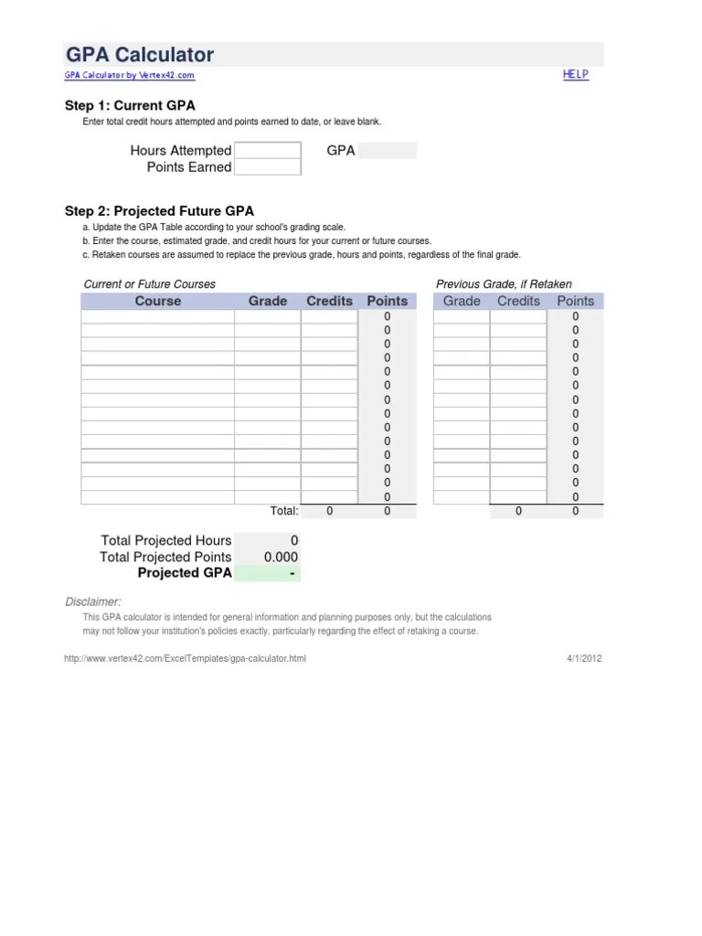Gpa Calculator Grading (Education) Academic Term