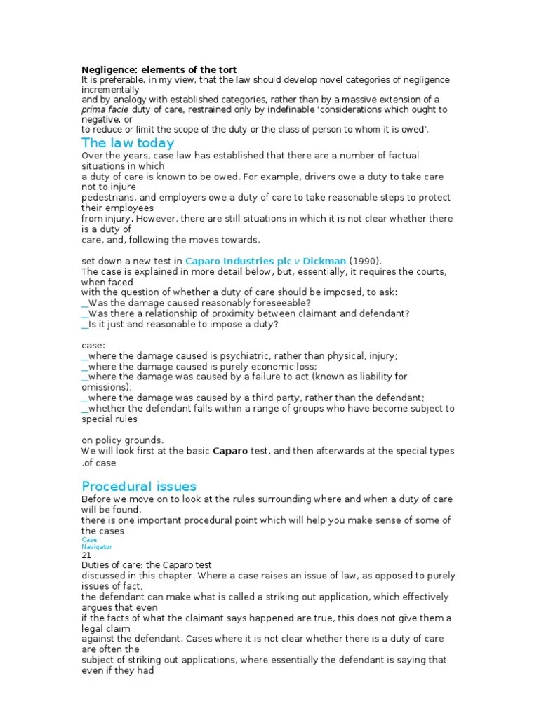 Negligence Law Assignment Duty Of Care Negligence Prueba gratuita