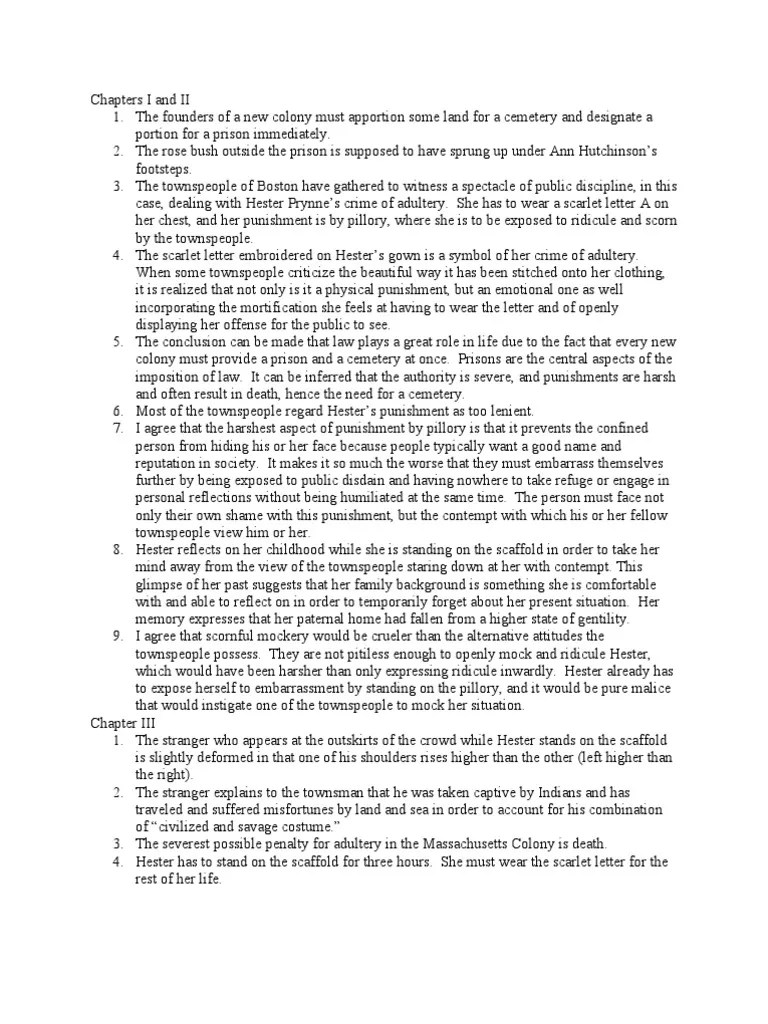 Scarlet Letter Journal Chapters 14 The Scarlet Letter Punishments