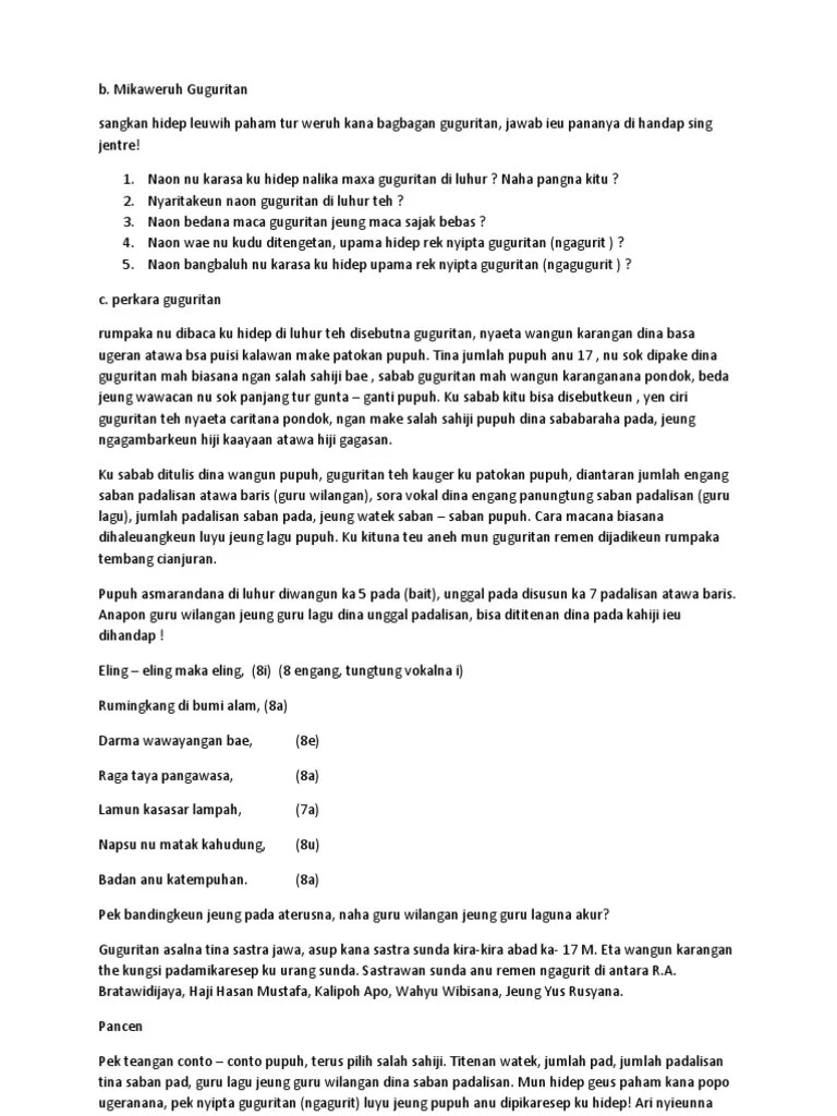 Naon Bedana Wawacan Jeung Guguritan – Dengan