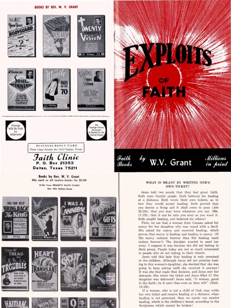 Exploits of Faith by W. v. Grant, Sr Faith Healing Acts Of The Apostles