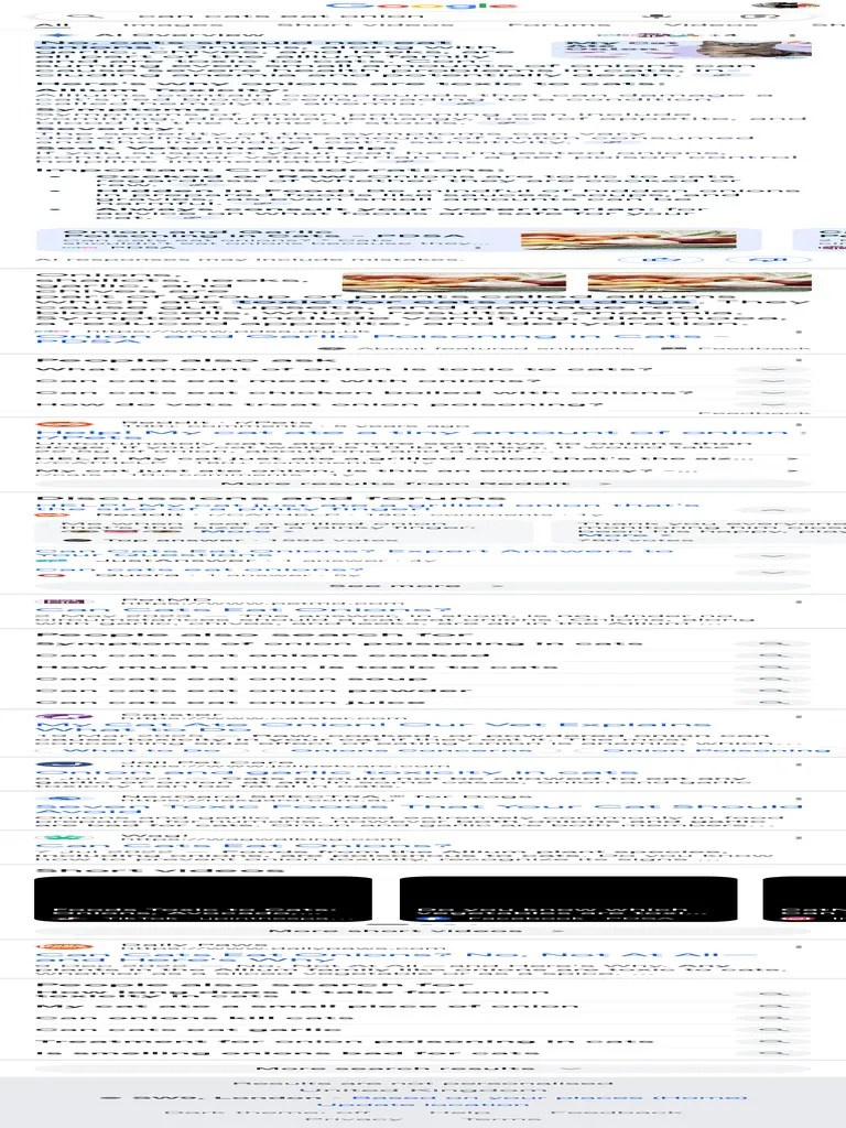 Can Cats Eat Onion Google Search PDF Onion Garlic