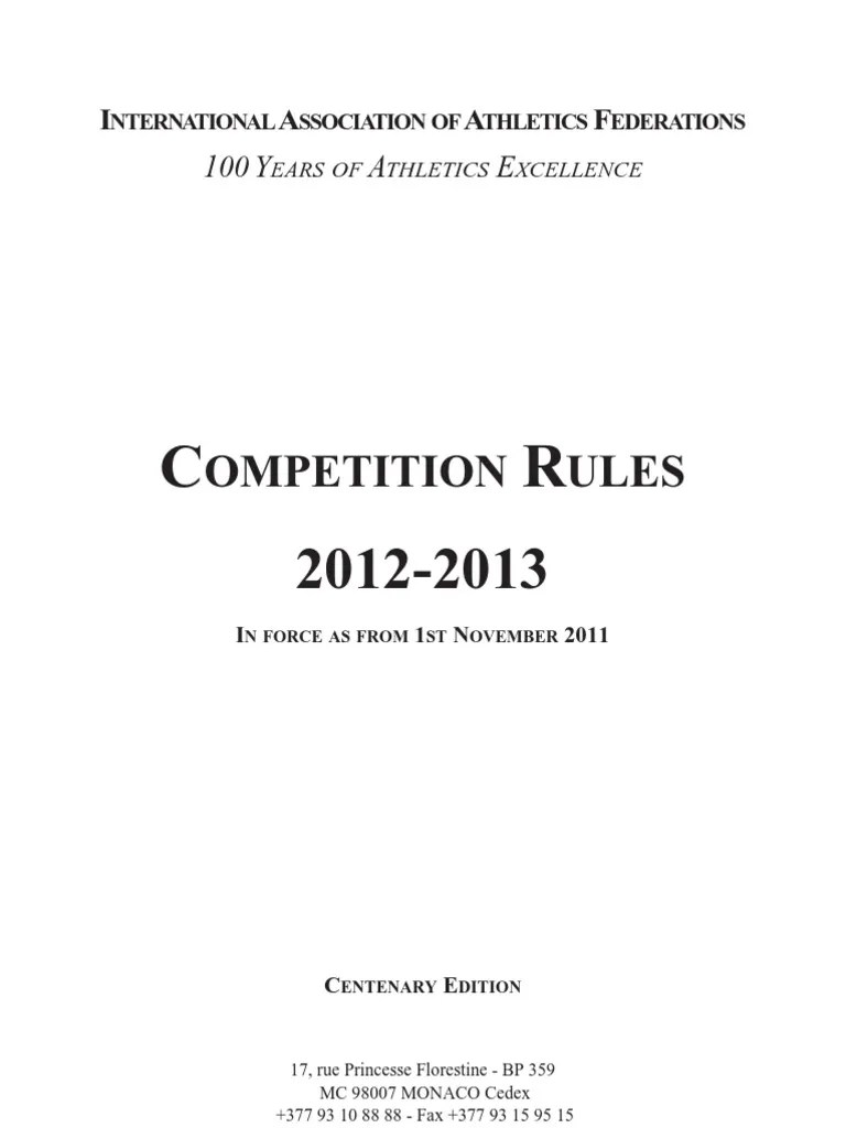 Iaaf Rules PDF