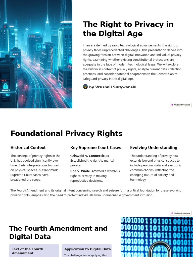 The Right To Privacy in The Digital Age PDF Privacy Right To Privacy
